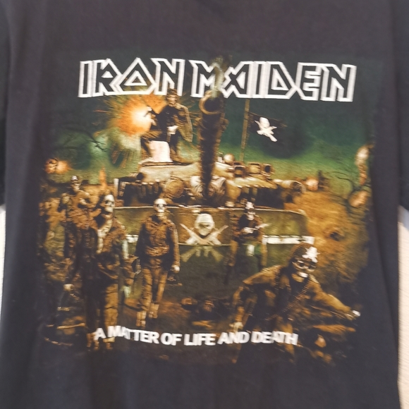 Iron Maiden Double Print T-shirt Solid Rock USA Label A Matter of Life and Death - Picture 3 of 8
